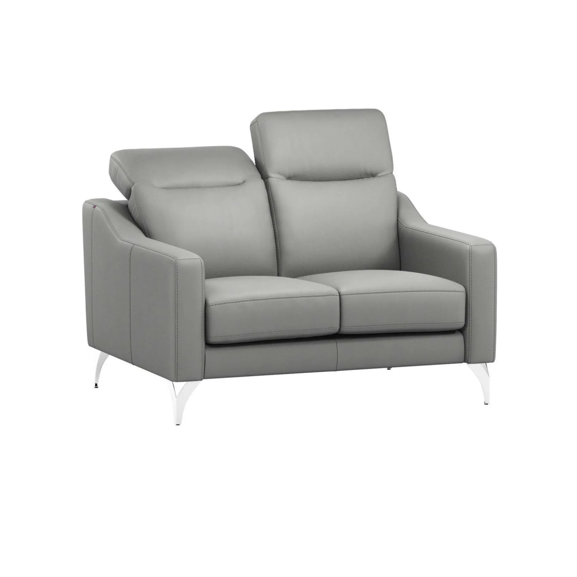 Canapés Droits|Canapés Fixes>Camif Canapé cuir têtières relevables Ben - - 2 places Platine