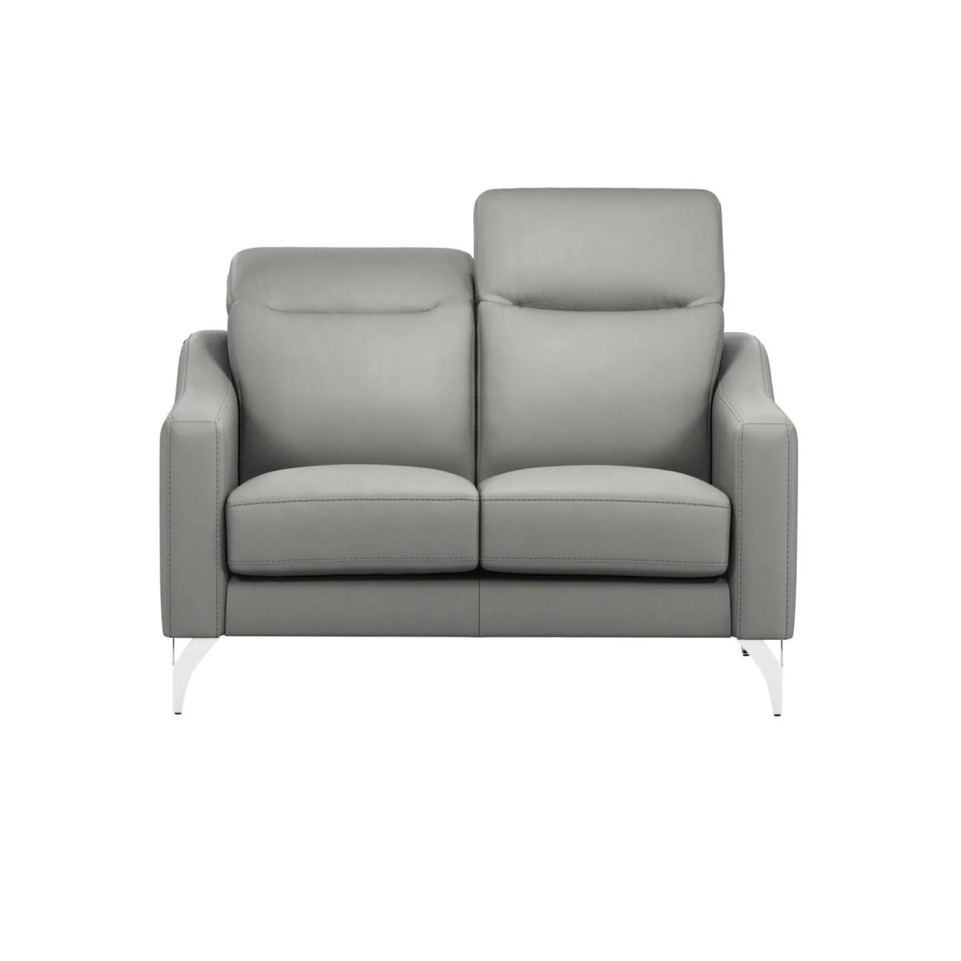 Canapés Droits|Canapés Fixes>Camif Canapé cuir têtières relevables Ben - - 2 places Platine