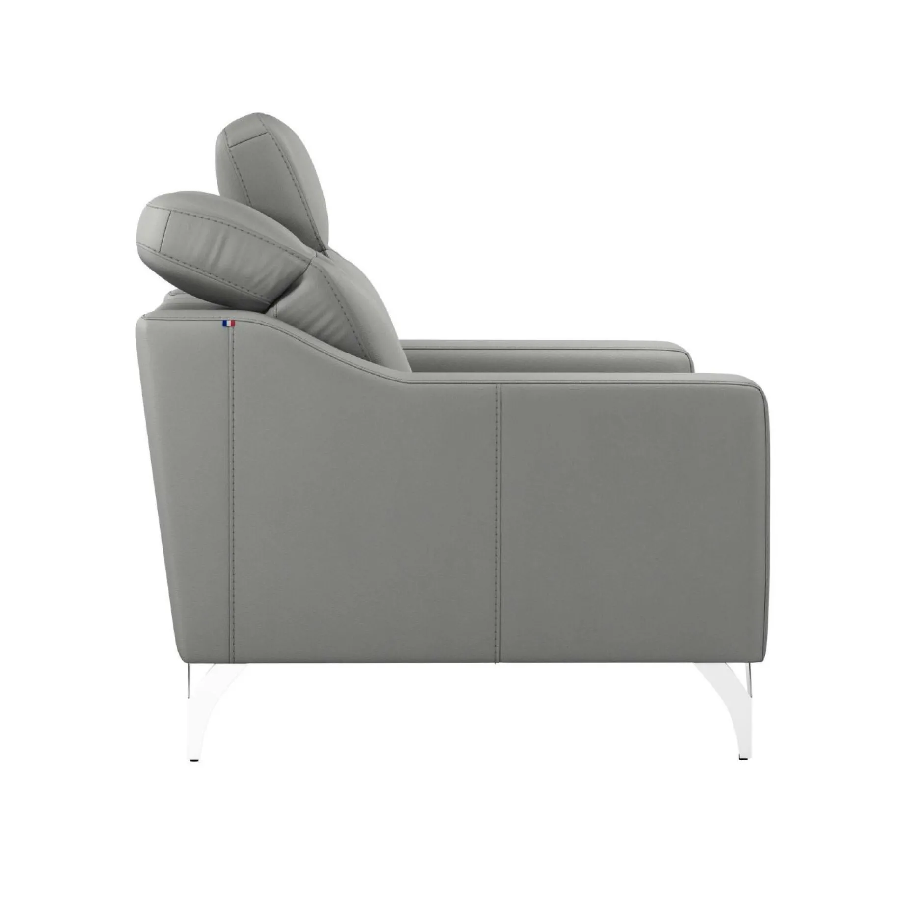 Canapés Droits|Canapés Fixes>Camif Canapé cuir têtières relevables Ben - - 2 places Platine