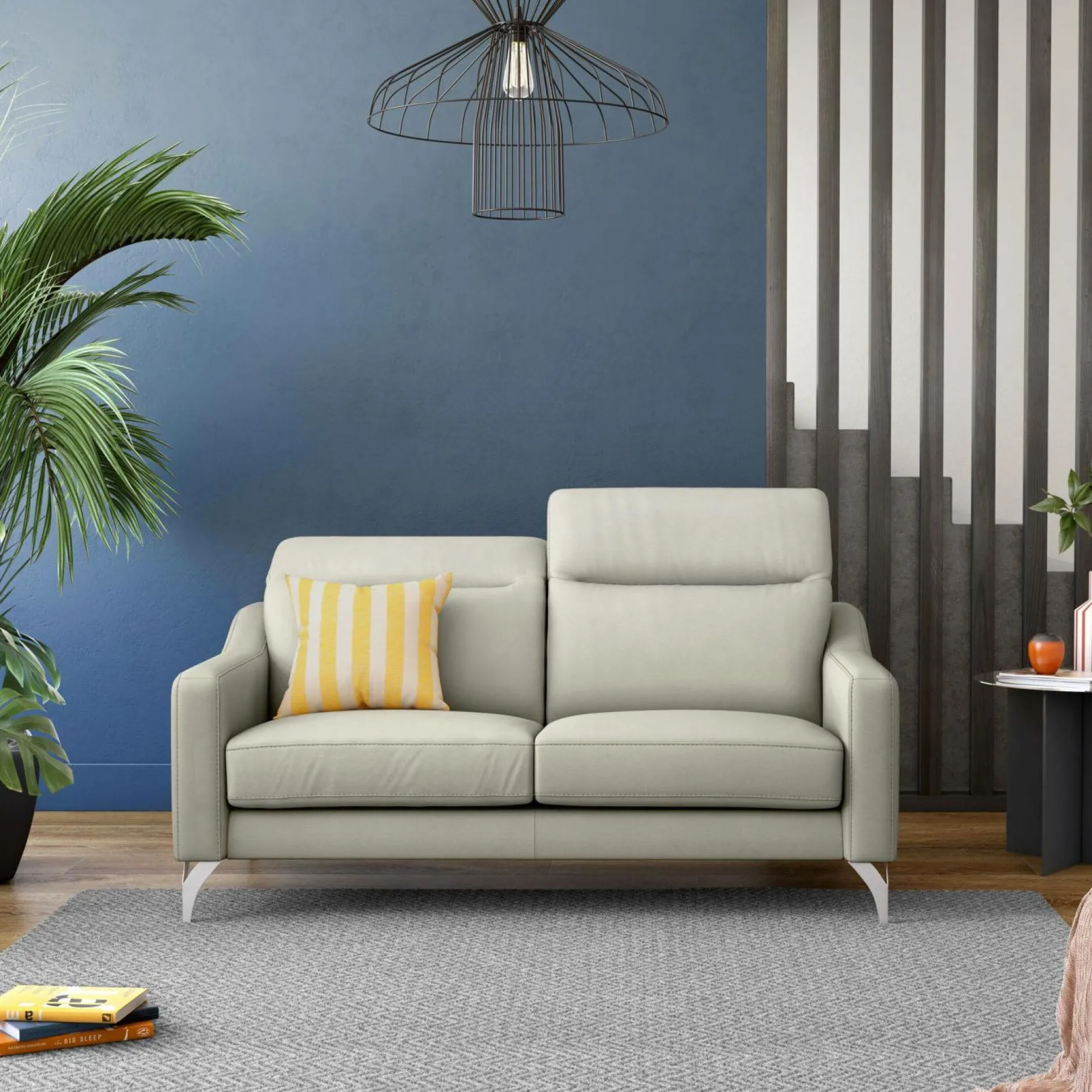 Canapés Droits|Canapés Fixes>Camif Canapé cuir têtières relevables Ben - - 3 places Lune