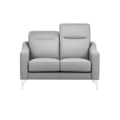 Canapés Droits|Canapés Fixes></noscript>Camif Canapé cuir têtières relevables Ben - - 2 places Gris Clair