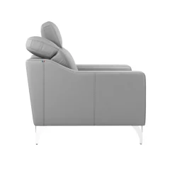 Canapés Droits|Canapés Fixes></noscript>Camif Canapé cuir têtières relevables Ben - - 2 places Gris Clair