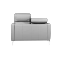 Canapés Droits|Canapés Fixes></noscript>Camif Canapé cuir têtières relevables Ben - - 2 places Gris Clair