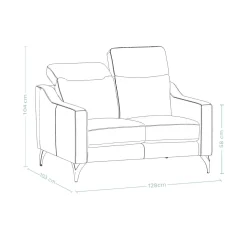 Canapés Droits|Canapés Fixes></noscript>Camif Canapé cuir têtières relevables Ben - - 2 places Gris Clair