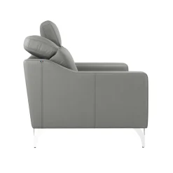 Canapés Droits|Canapés Fixes></noscript>Camif Canapé cuir têtières relevables Ben - - 3 places Platine