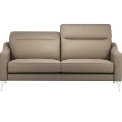Canapés Droits|Canapés Fixes>Camif Canapé cuir têtières relevables Ben - - Grand 3 places Tourterelle