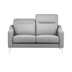 Canapés Droits|Canapés Fixes></noscript>Camif Canapé cuir têtières relevables Ben - - Grand 2 places Gris Clair