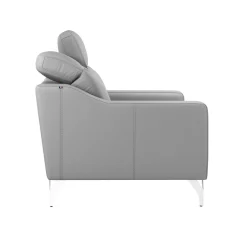 Canapés Droits|Canapés Fixes></noscript>Camif Canapé cuir têtières relevables Ben - - Grand 2 places Gris Clair