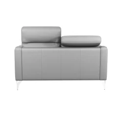 Canapés Droits|Canapés Fixes></noscript>Camif Canapé cuir têtières relevables Ben - - Grand 2 places Gris Clair