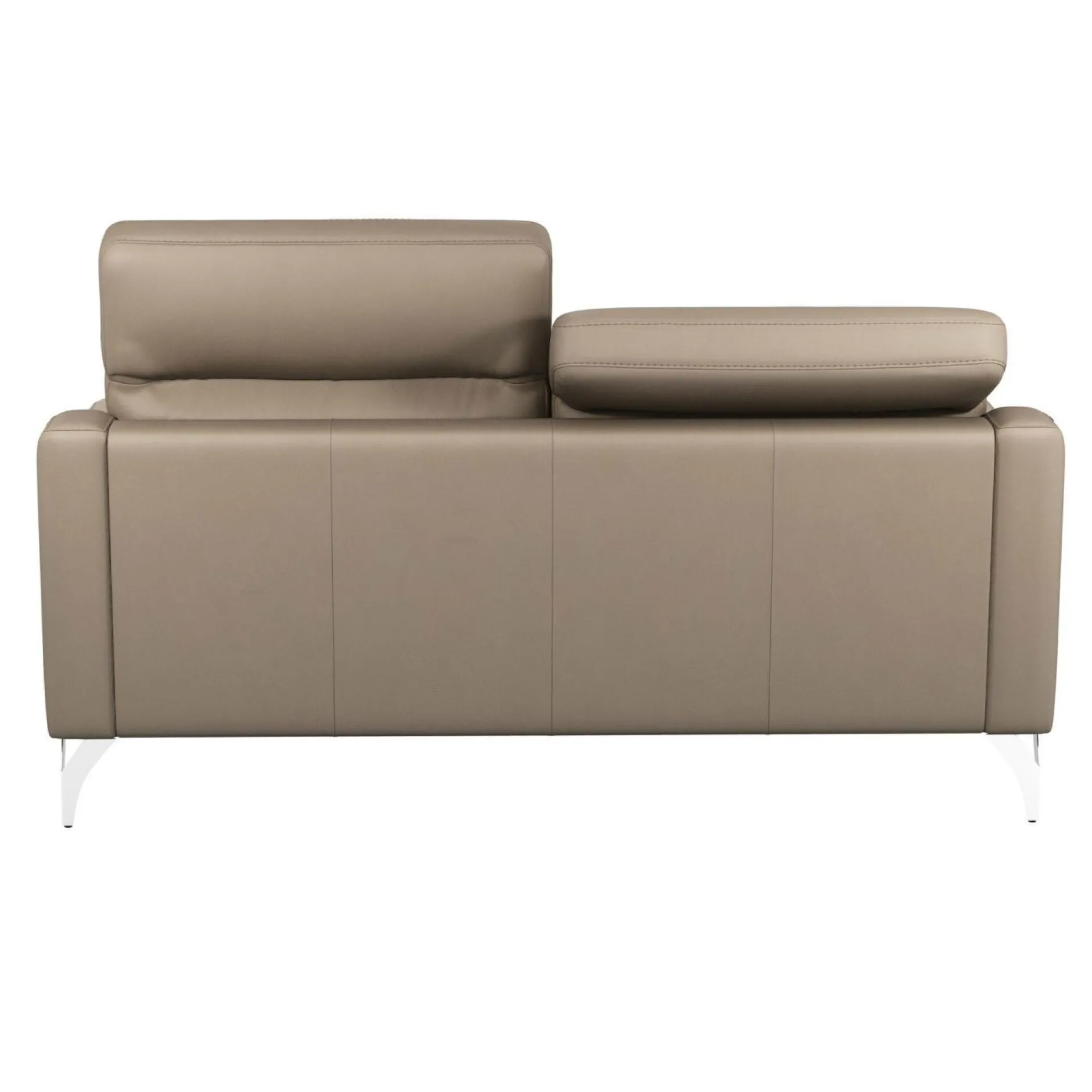 Canapés Fixes|Canapés Droits>Camif Canapé cuir têtières relevables Ben - - 3 places Tourterelle