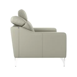 Canapés Droits|Canapés Fixes></noscript>Camif Canapé cuir têtières relevables Ben - - Grand 3 places Lune