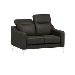 Canapés Droits|Canapés Fixes>Camif Canapé cuir têtières relevables Ben - - 2 places Noir