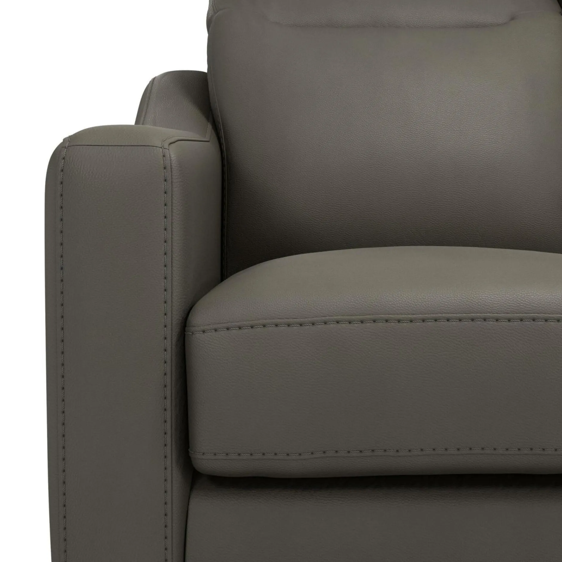 Canapés Droits|Canapés Fixes>Camif Canapé cuir têtières relevables Ben - - 2 places Ardoise