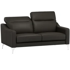 Canapés Droits|Canapés Fixes>Camif Canapé cuir têtières relevables Ben - - 3 places Noir