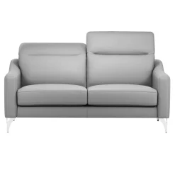 Canapés Droits|Canapés Fixes></noscript>Camif Canapé cuir têtières relevables Ben - - 3 places Gris Clair