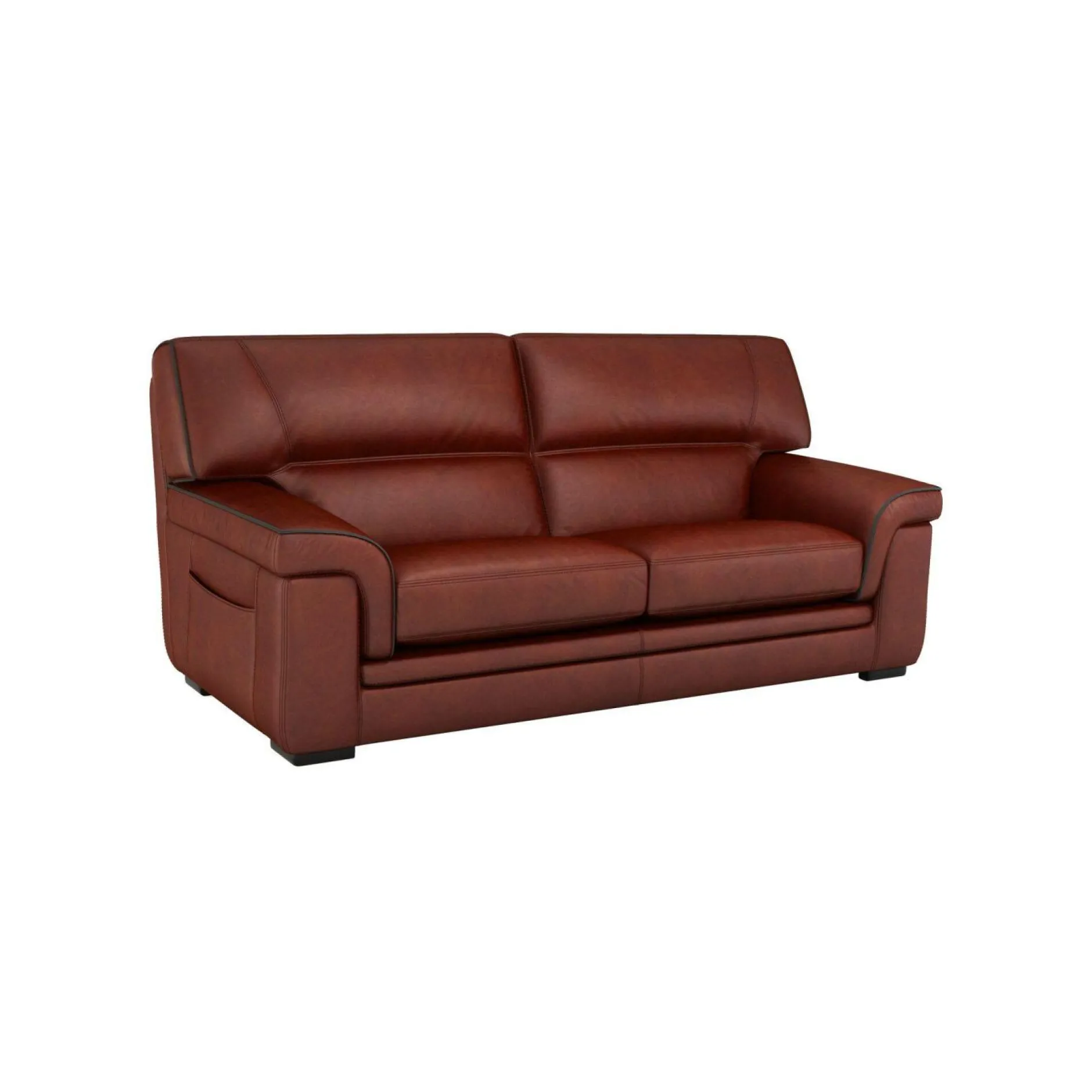 Canapés Droits|Canapés Fixes>Camif Canapé cuir Valentina - - 3 places Brandy