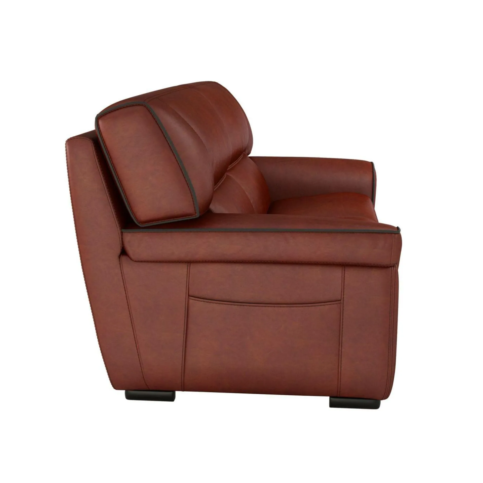 Canapés Droits|Canapés Fixes>Camif Canapé cuir Valentina - - 3 places Brandy