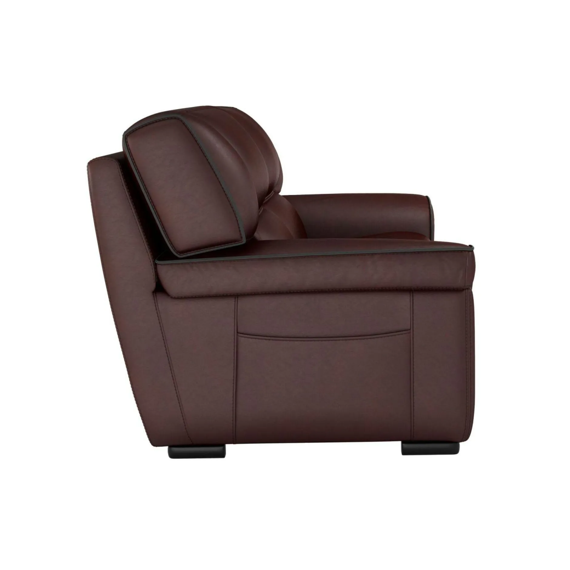 Canapés Droits|Canapés Fixes>Camif Canapé cuir Valentina - - 2 places Marron Foncé