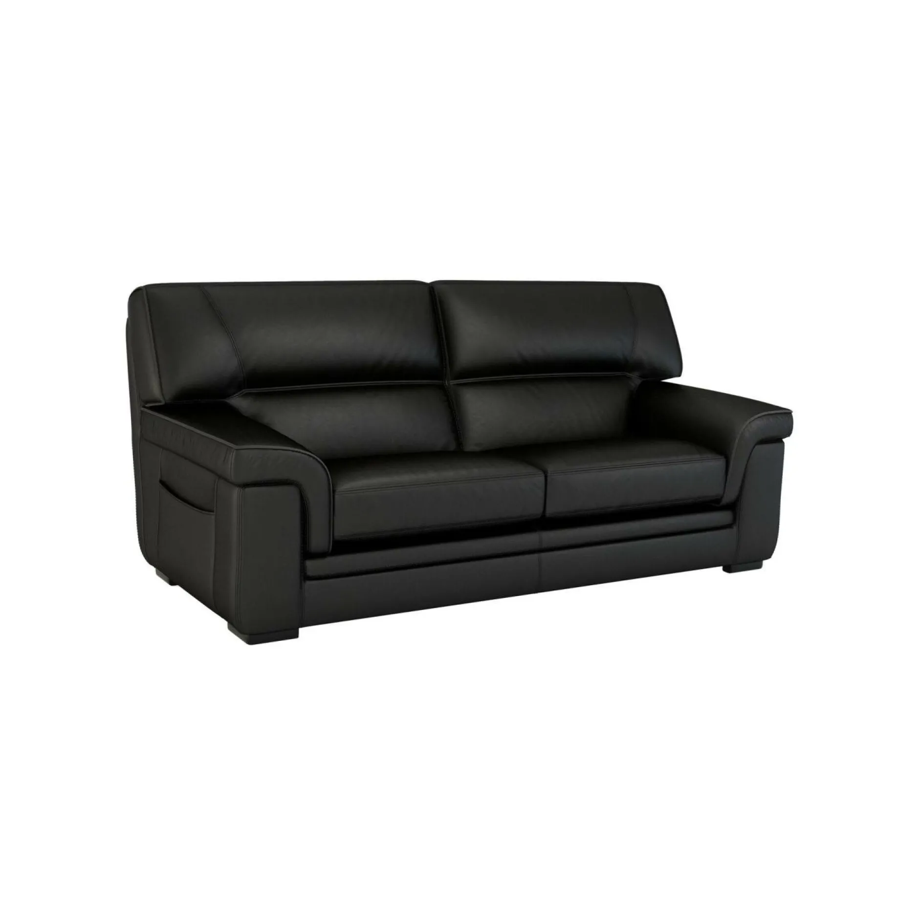 Canapés Droits|Canapés Fixes>Camif Canapé cuir Valentina - - 3 places Noir