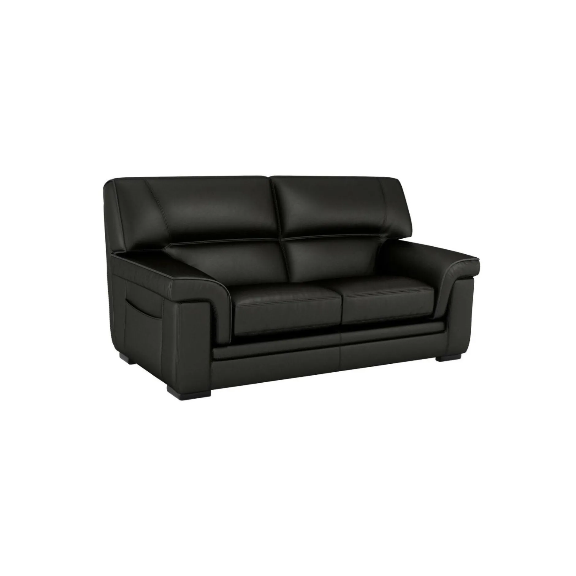 Canapés Droits|Canapés Fixes>Camif Canapé cuir Valentina - - 2 places Noir