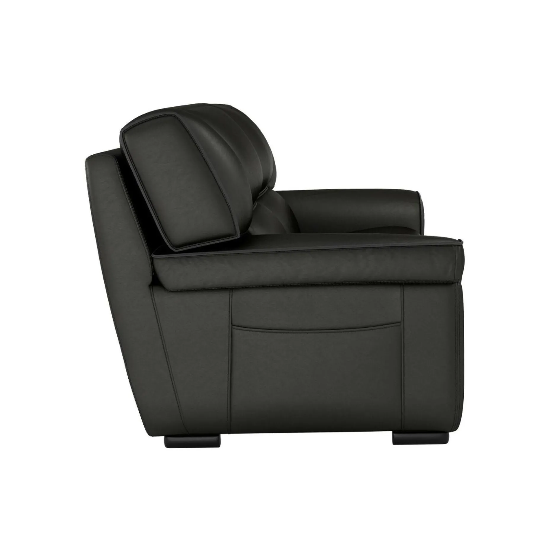 Canapés Droits|Canapés Fixes>Camif Canapé cuir Valentina - - 2 places Noir