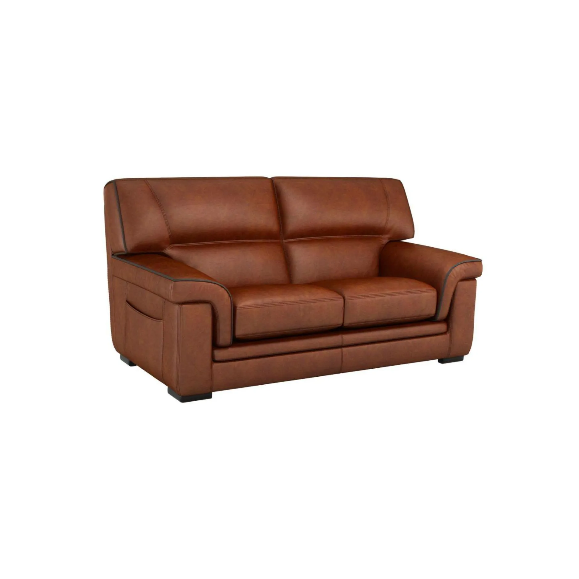 Canapés Fixes|Canapés Droits>Camif Canapé cuir Valentina - - 2 places Whisky