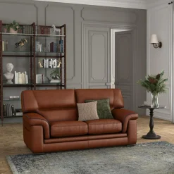 Canapés Fixes|Canapés Droits>Camif Canapé cuir Valentina - - 2 places Whisky