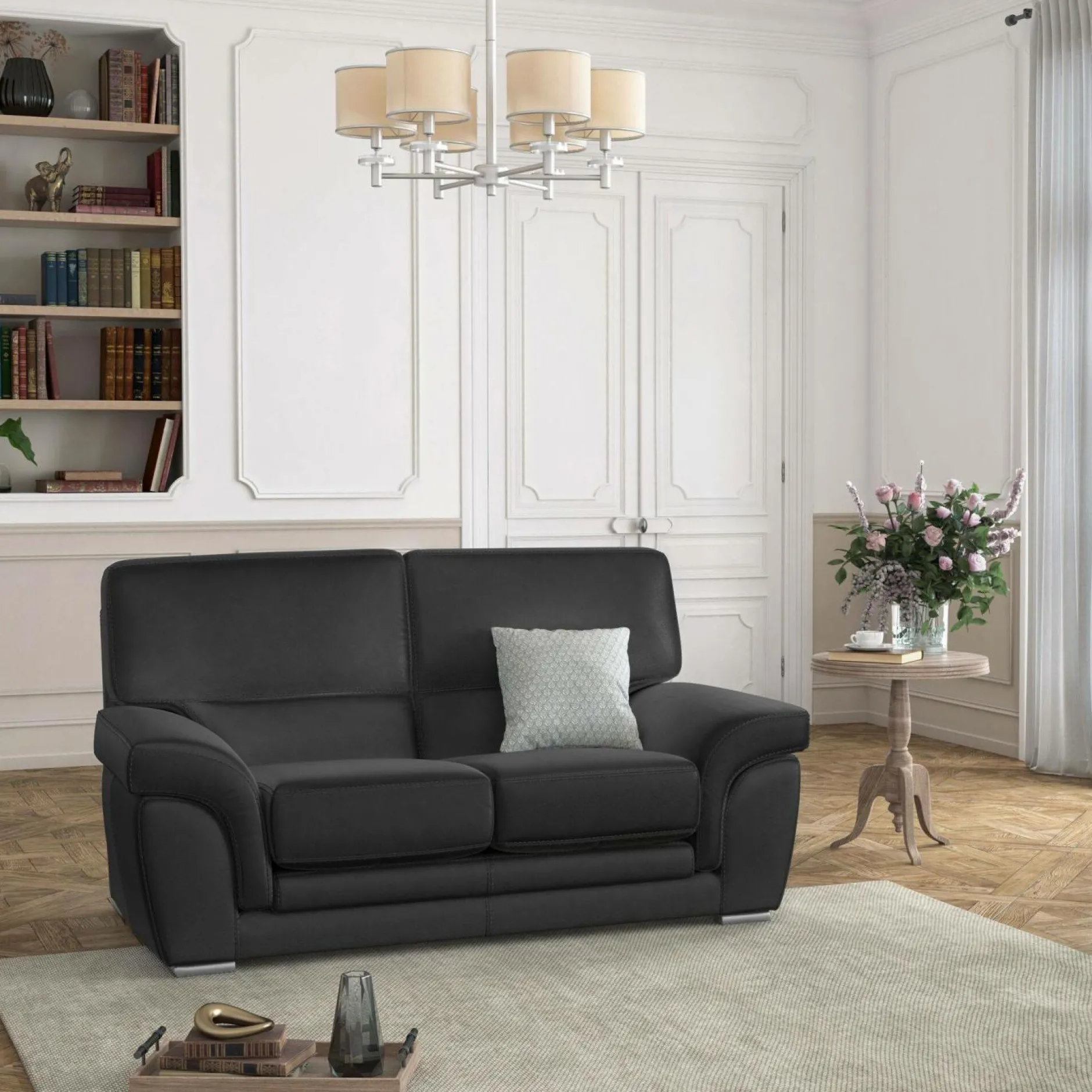 Canapés Droits|Canapés Fixes>Camif Canapé cuir Vittoria - - 2 places Anthracite