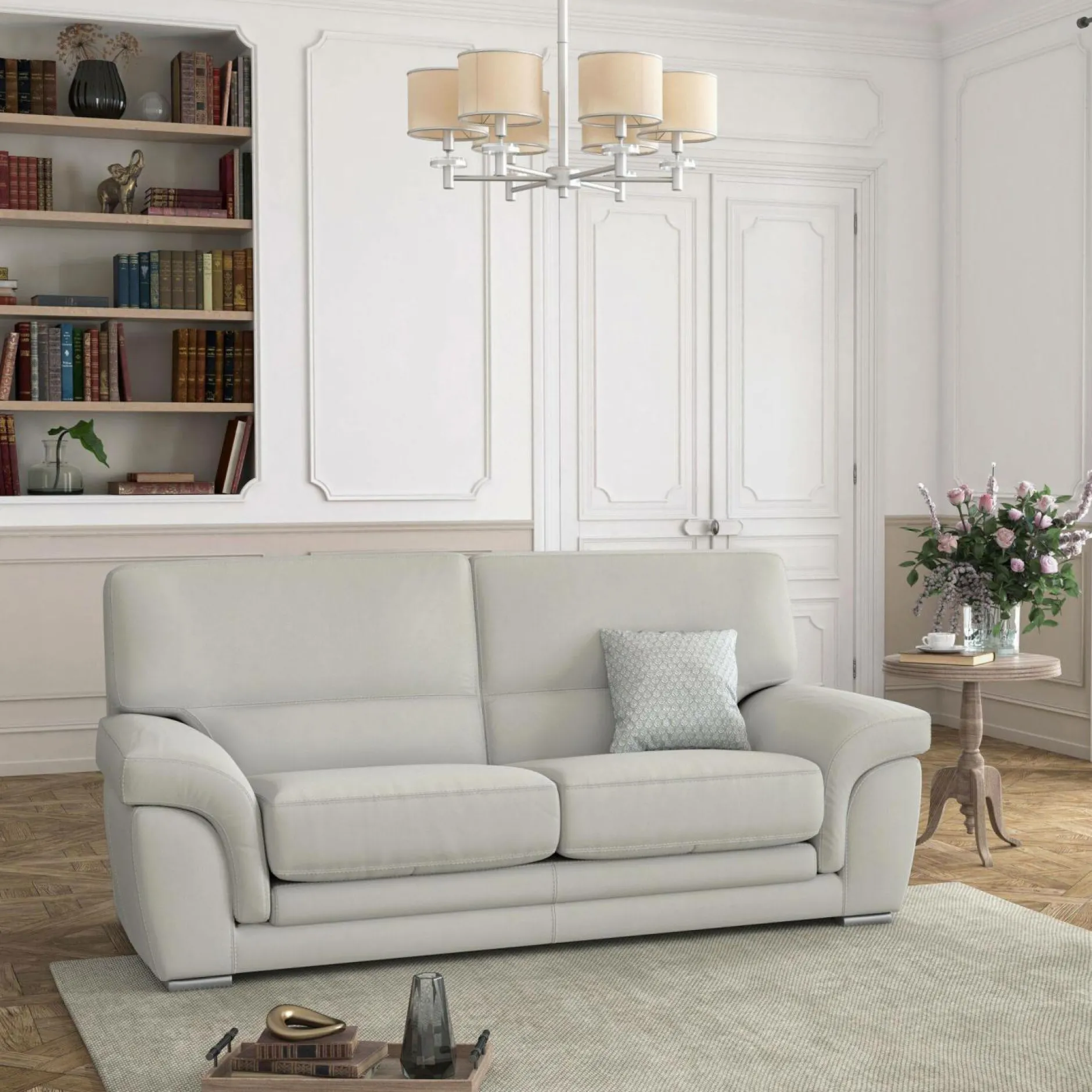 Canapés Droits|Canapés Fixes>Camif Canapé cuir Vittoria - - 3 places Blanc