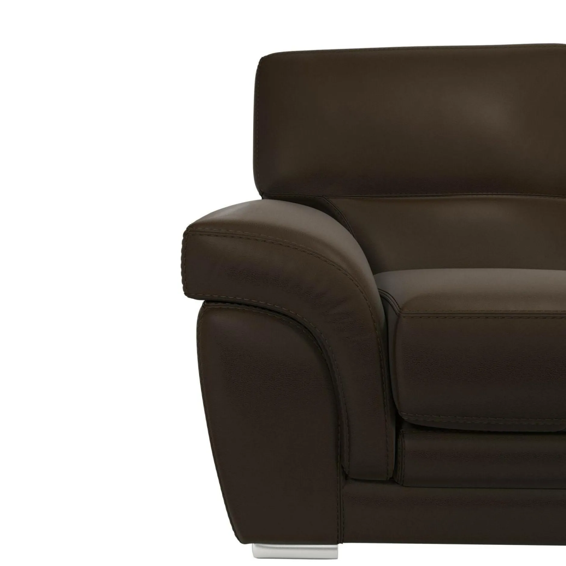 Canapés Droits|Canapés Fixes>Camif Canapé cuir Vittoria - - 2 places Coffee