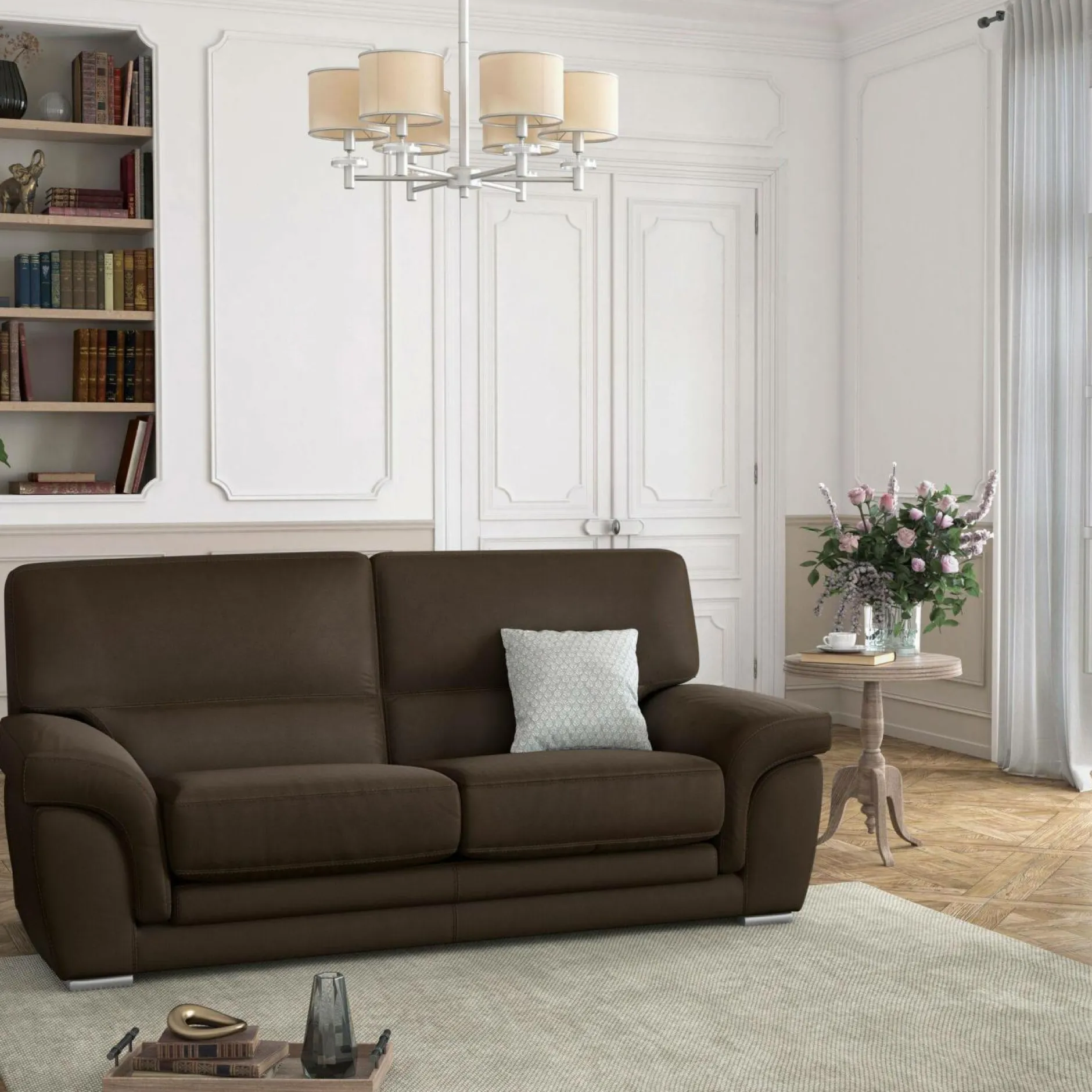 Canapés Fixes|Canapés Droits>Camif Canapé cuir Vittoria - - 3 places Coffee