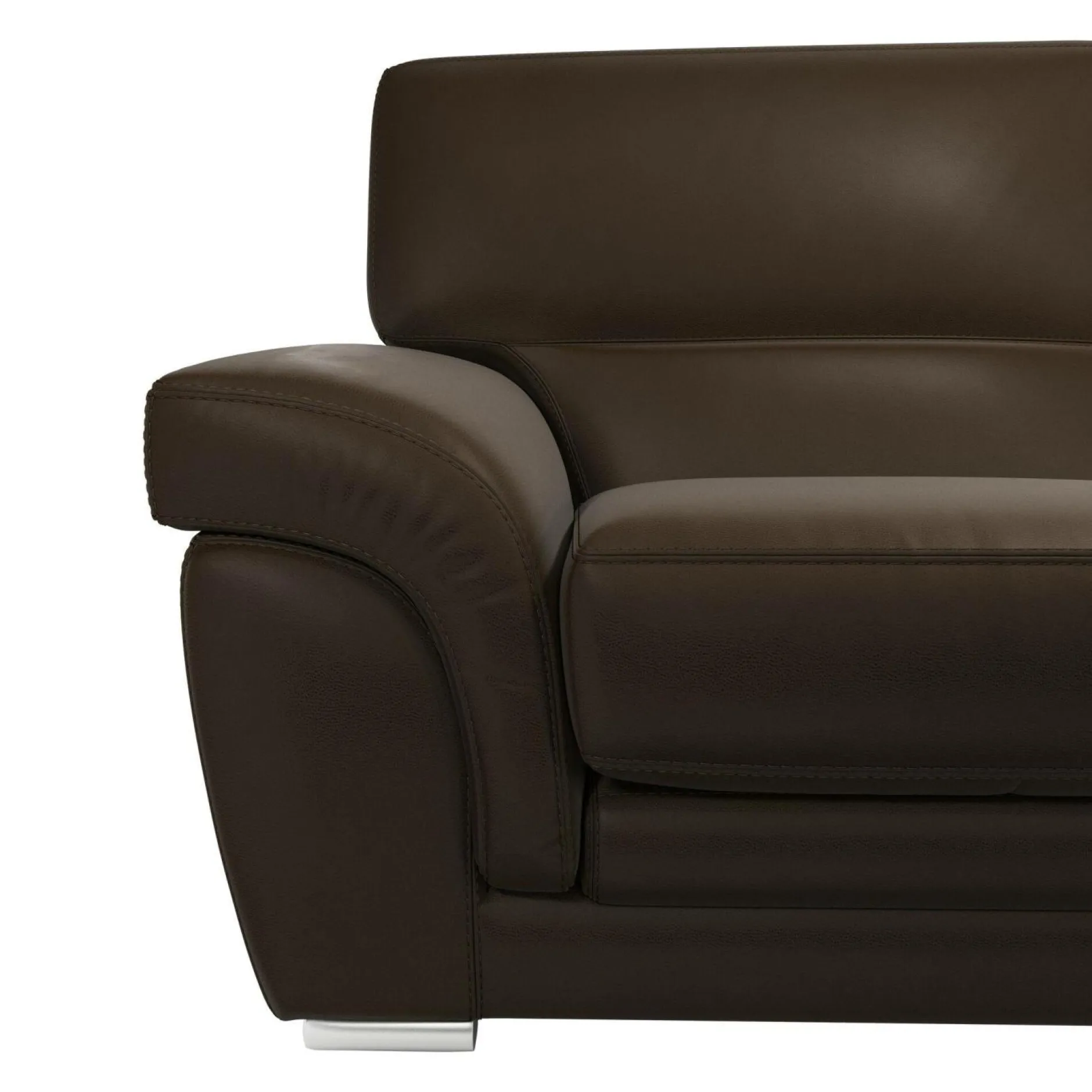 Canapés Fixes|Canapés Droits>Camif Canapé cuir Vittoria - - 3 places Coffee