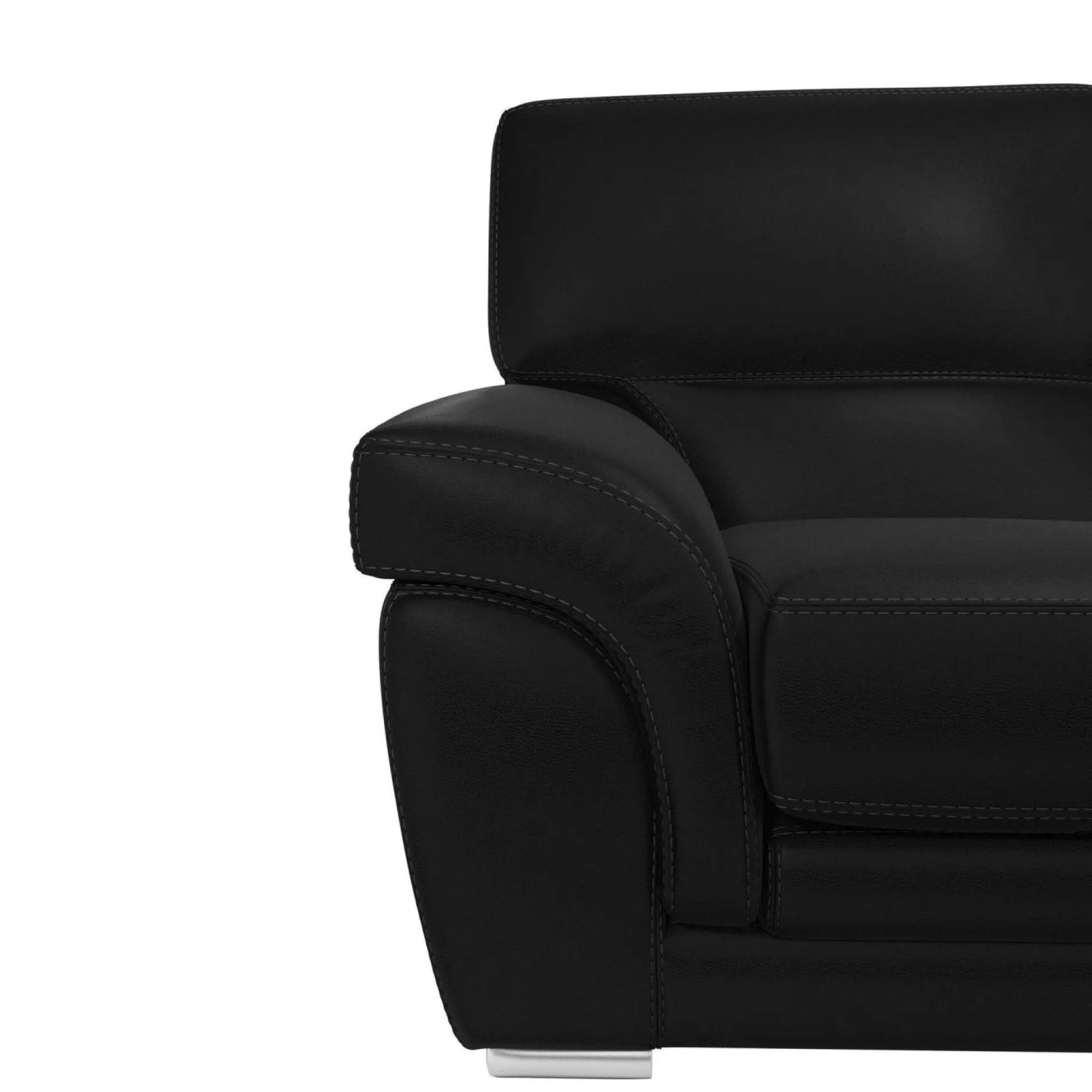 Canapés Droits|Canapés Fixes>Camif Canapé cuir Vittoria - - 2 places Noir