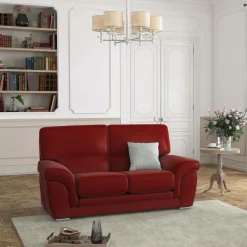 Canapés Droits|Canapés Fixes>Camif Canapé cuir Vittoria - - 2 places Rouge