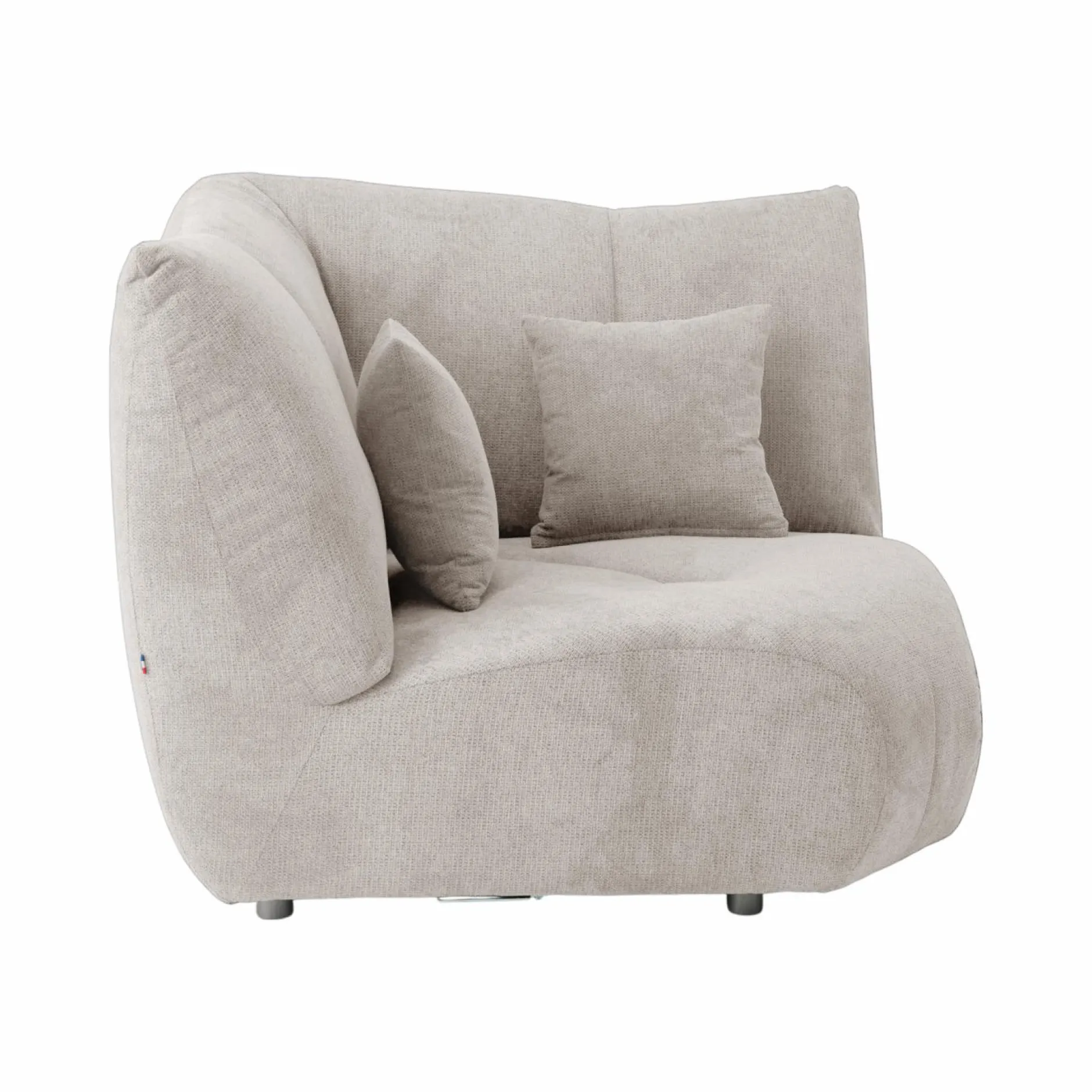 Canapés Modulables>Camif Canapé d'angle modulable tissu avec pouf Benny - Naturel