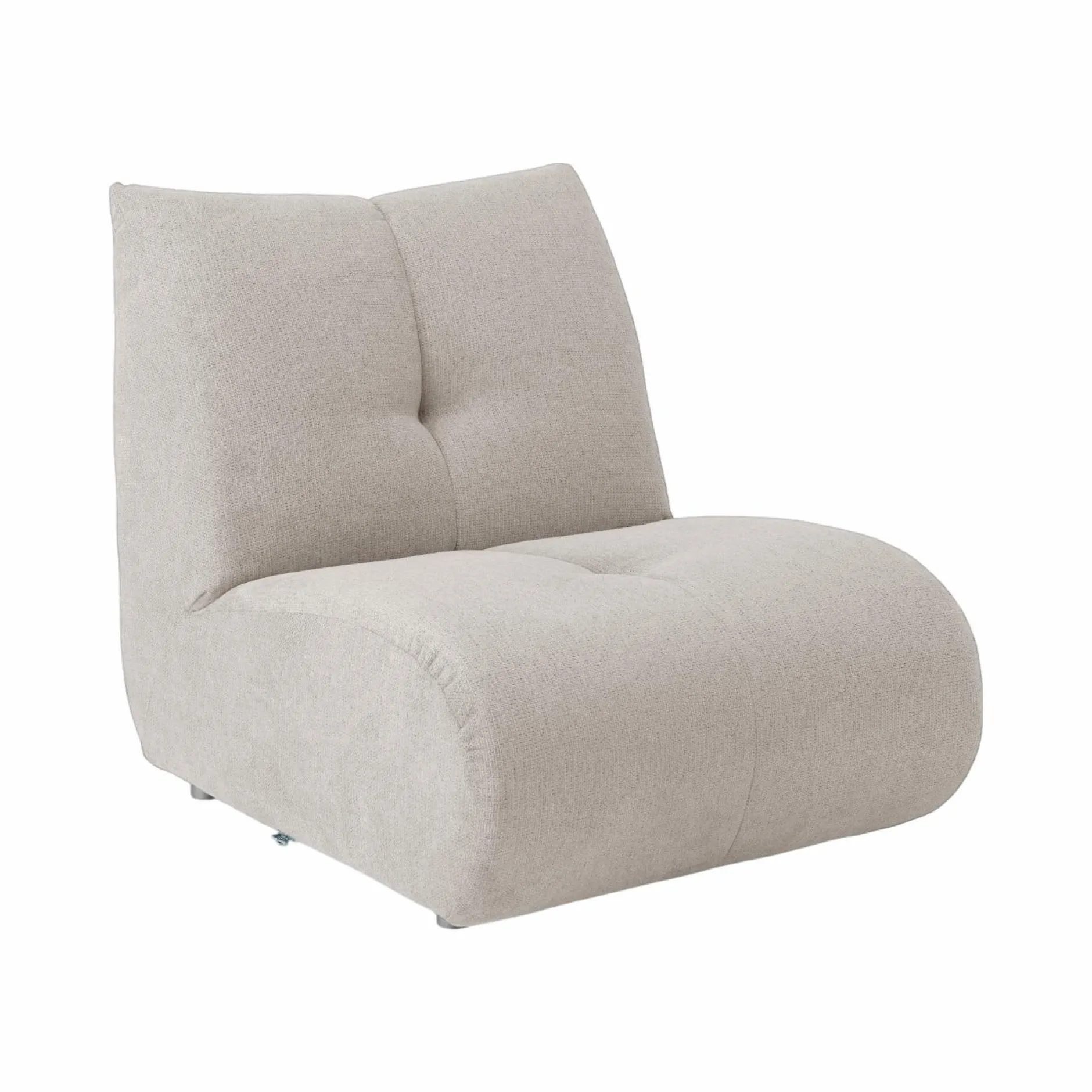 Canapés Modulables>Camif Canapé d'angle modulable tissu avec pouf Benny - Naturel