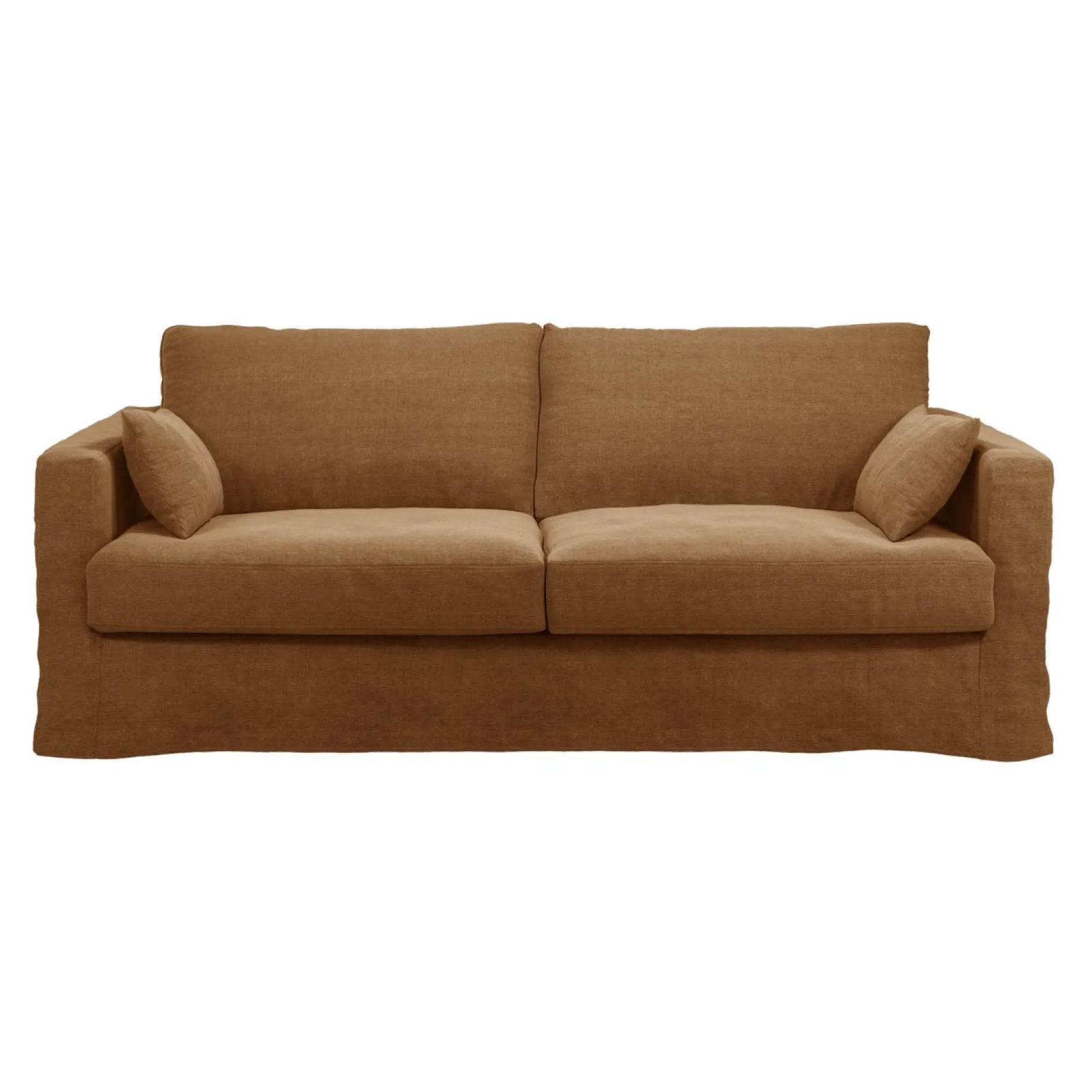 Canapés Droits|Canapés Fixes>Camif Canapé lin déhoussable Martigues - - 4 places Caramel