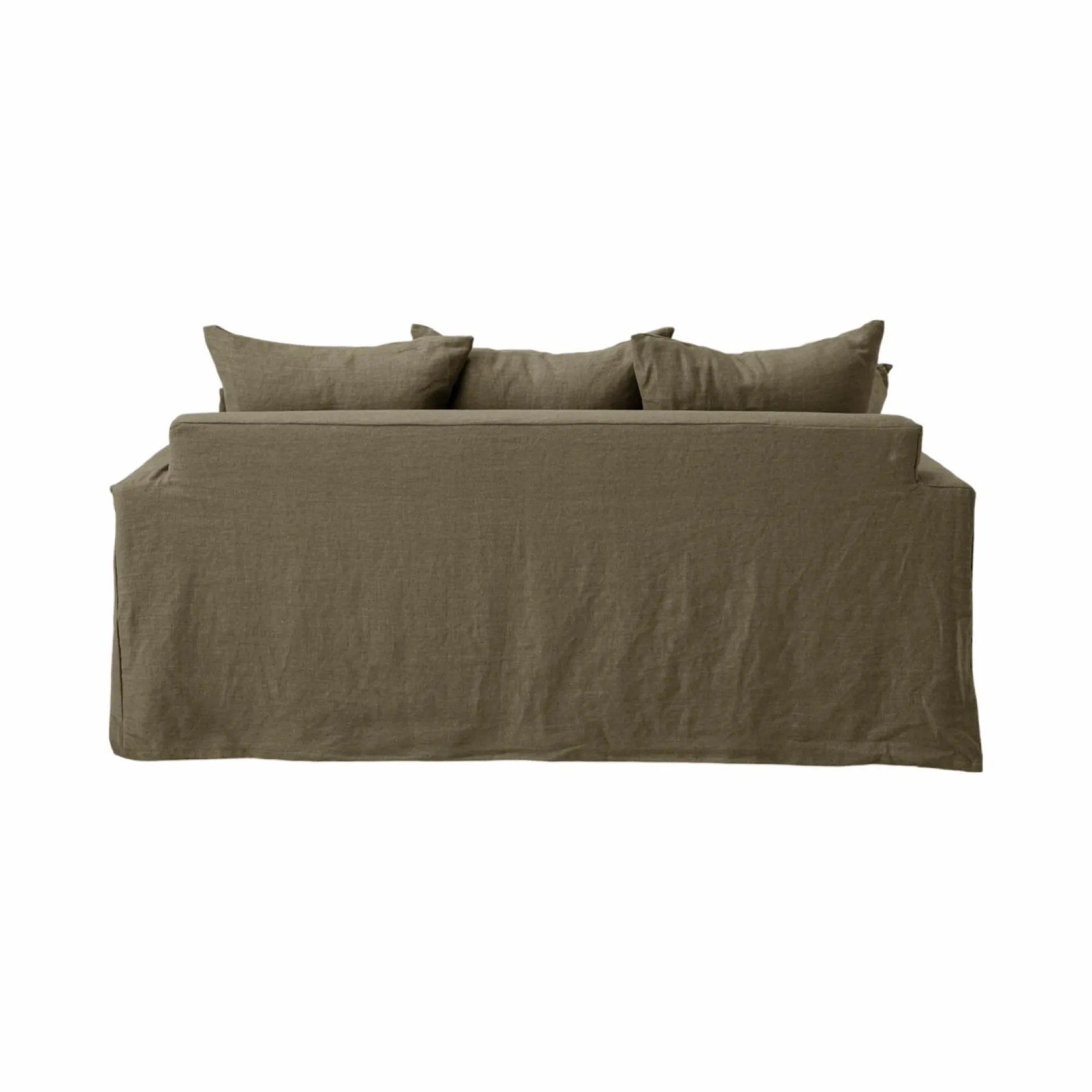 Canapés Fixes>Camif Canapé lin déhoussable Moëze - - 4 places Vert Kaki