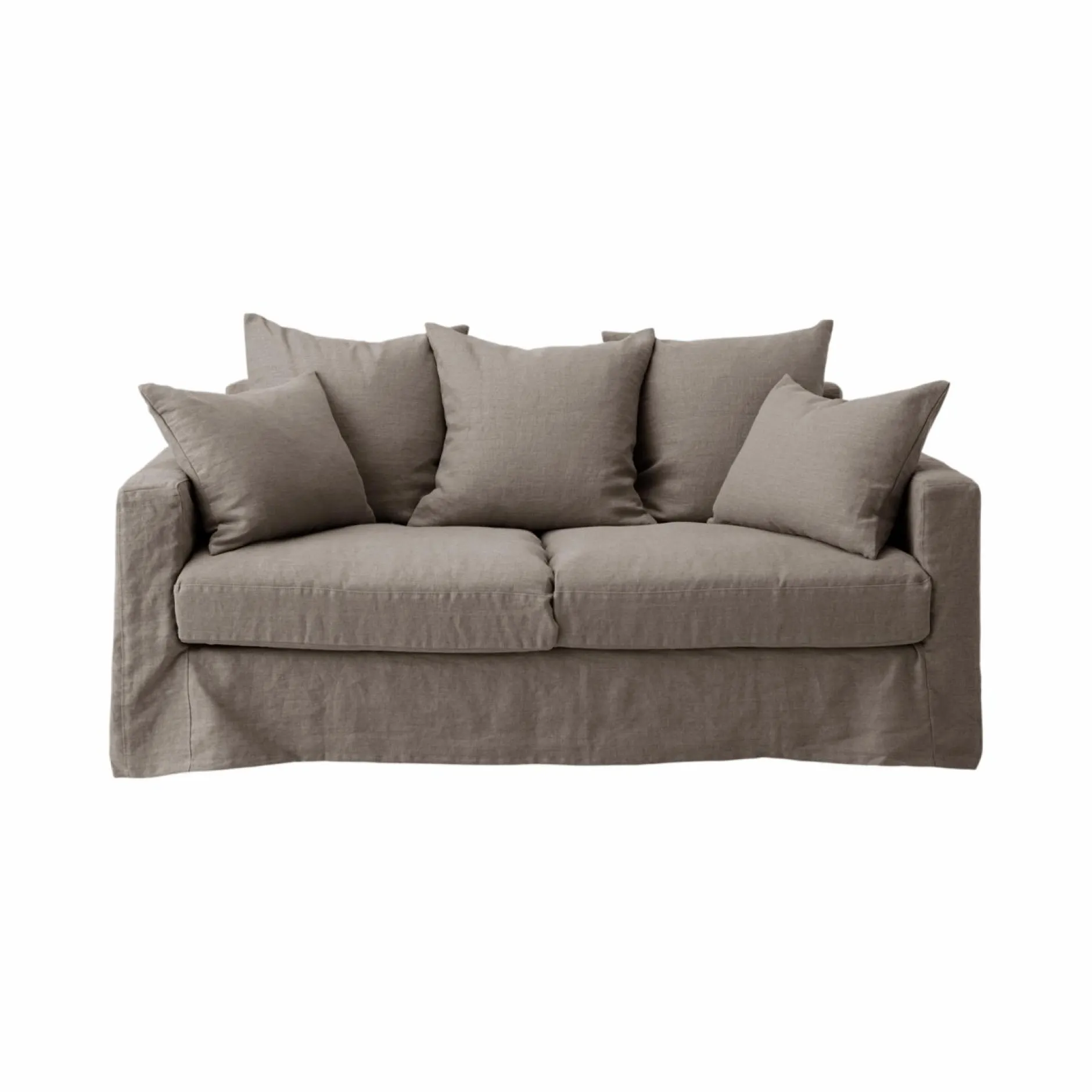 Canapés Fixes>Camif Canapé lin déhoussable Moëze - - 4 places Gris