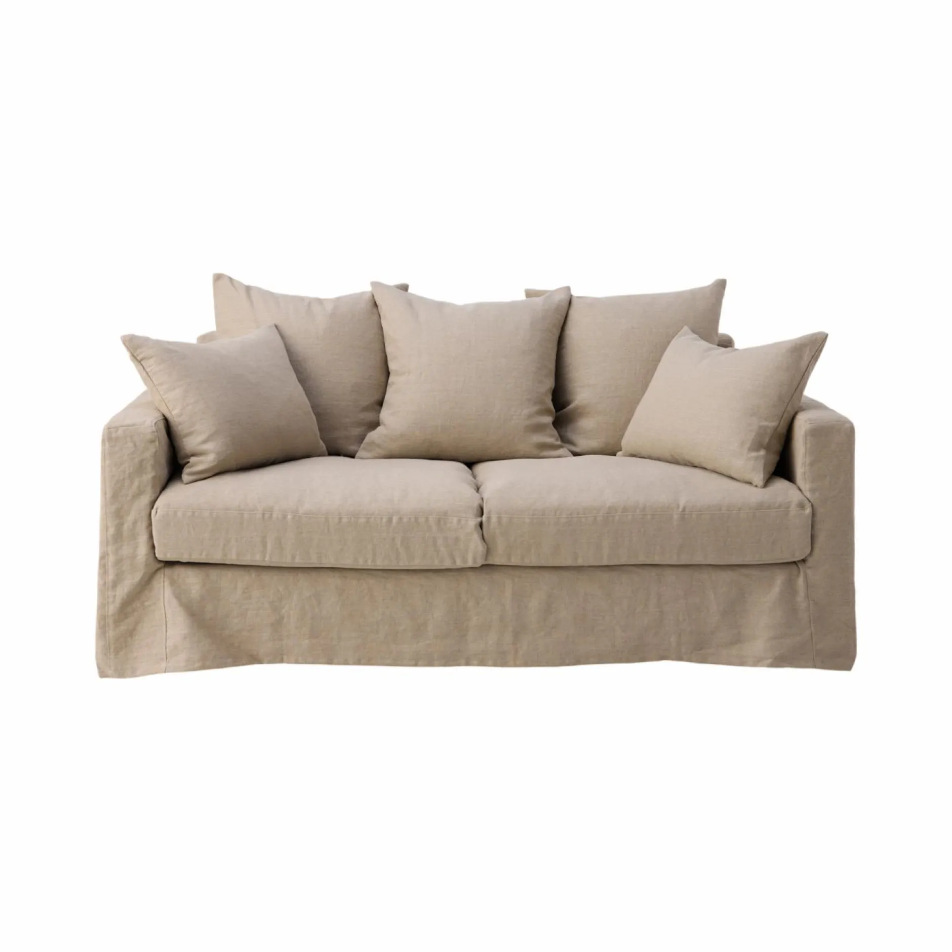 Canapés Fixes>Camif Canapé lin déhoussable Moëze - - 4 places Naturel