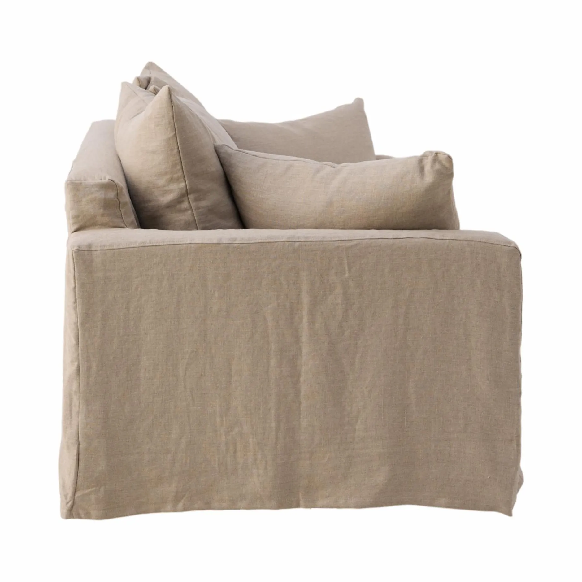 Canapés Fixes>Camif Canapé lin déhoussable Moëze - - 4 places Naturel