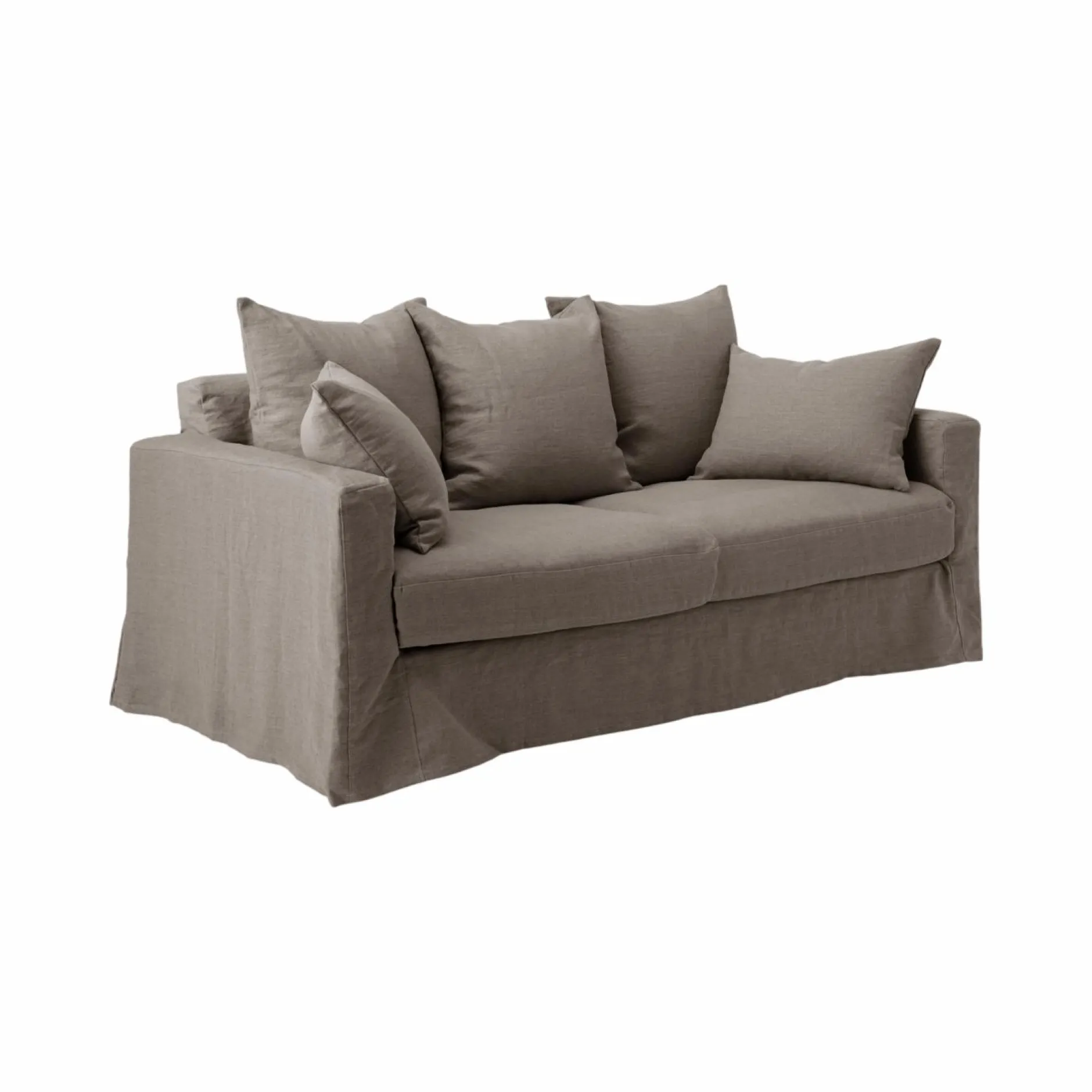 Canapés Fixes>Camif Canapé lin déhoussable Moëze - - 3 places Gris