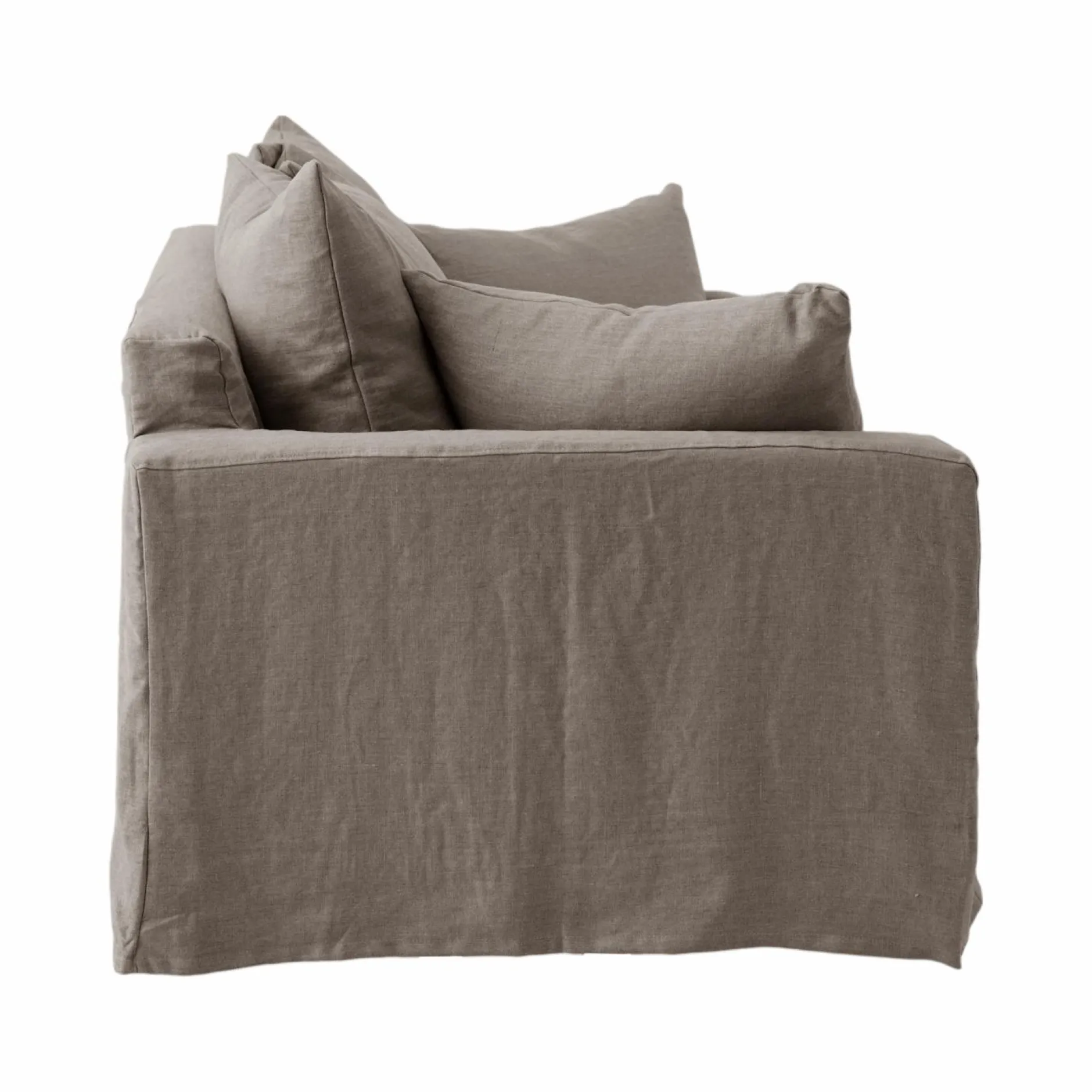 Canapés Fixes>Camif Canapé lin déhoussable Moëze - - 3 places Gris