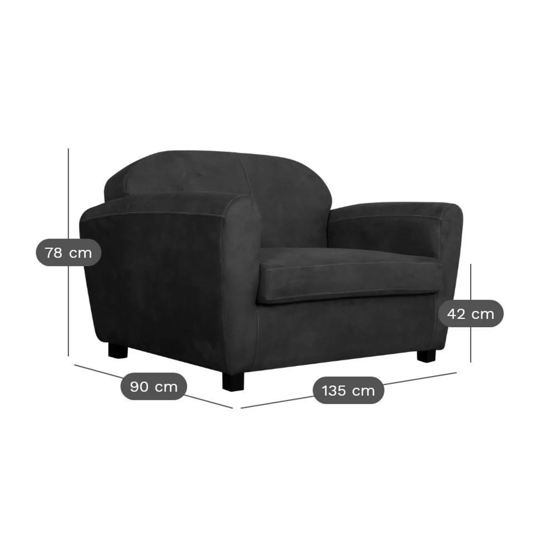 Canapés Droits|Canapés Fixes>Camif Canapé microfibre aspect cuir vieilli Owen - 2 places