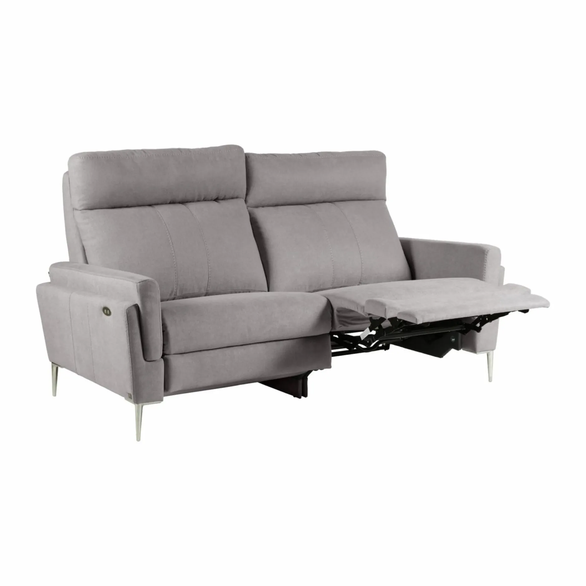 Canapés Relax>Camif Canapé relax électrique tissu Boston - - 3 places Gris Clair