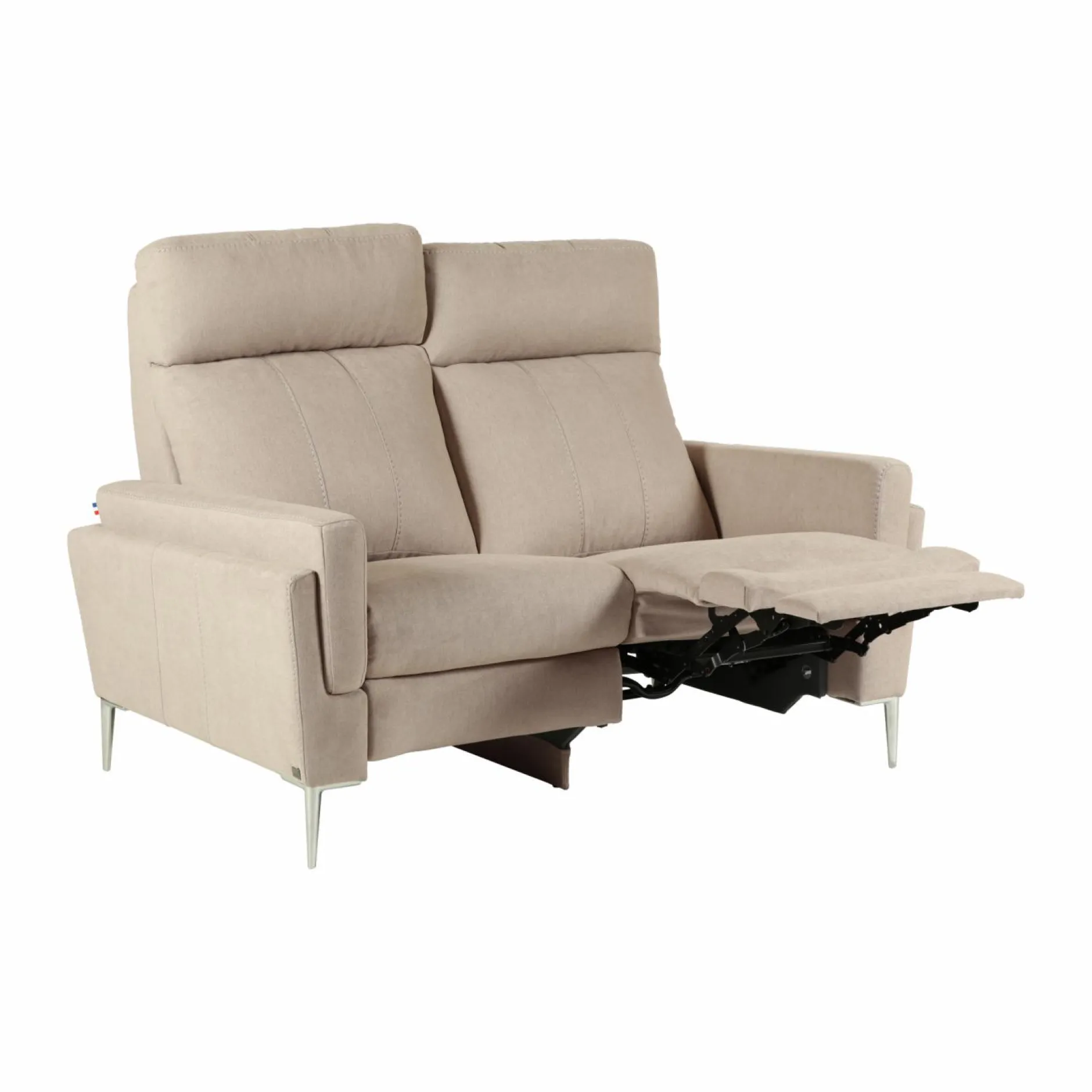 Canapés Relax>Camif Canapé relax électrique tissu Boston - - 2 places - relax à droite Naturel