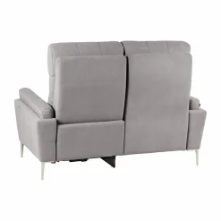 Canapés Relax></noscript>Camif Canapé relax électrique tissu Boston - - 2 places - relax à droite Gris Clair