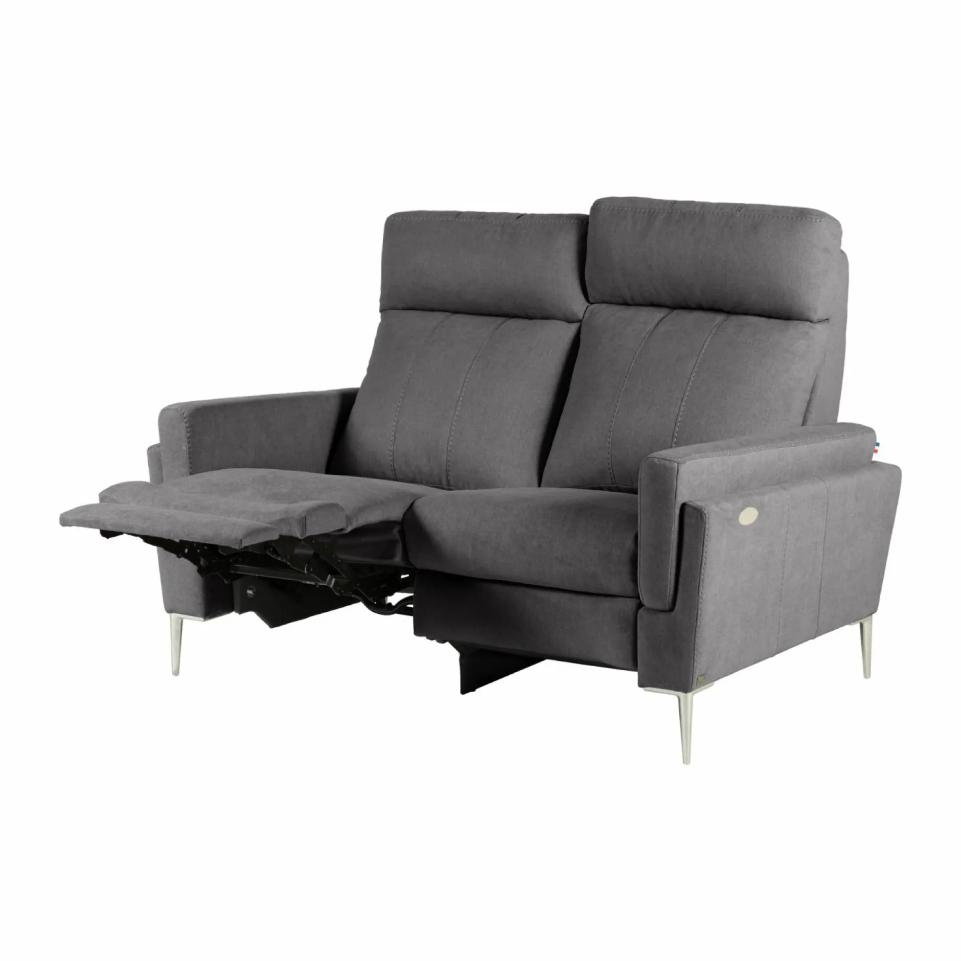 Canapés Relax>Camif Canapé relax électrique tissu Boston - - 2 places - relax à gauche Ardoise