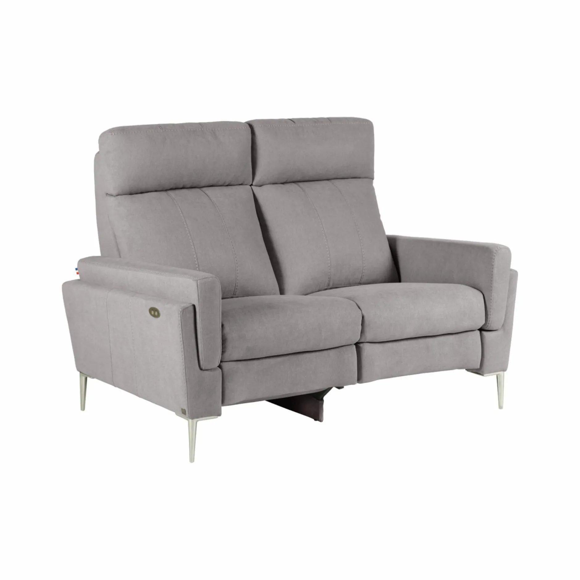Canapés Relax>Camif Canapé relax électrique tissu Boston - - 2 places - relax à gauche Gris Clair