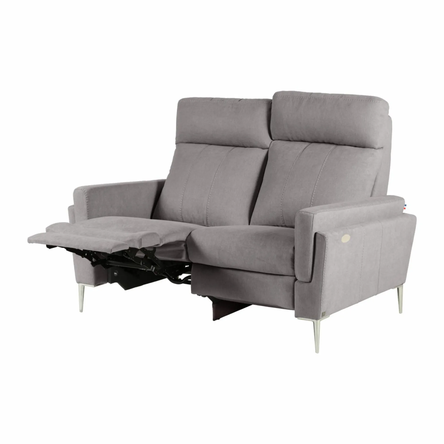 Canapés Relax>Camif Canapé relax électrique tissu Boston - - 2 places - relax à gauche Gris Clair